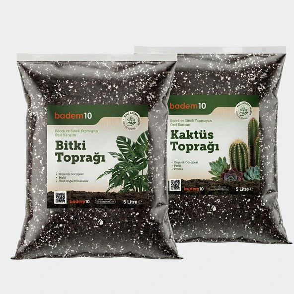 İkili Bitki Bakım Seti 1 Adet 5 Litre Kaktüs Toprağı + 1 Adet 5 Litre Bitki Toprağı ürün görseli 1