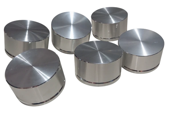6 Adet Alüminyum Ses Kontrol Pot Başlığı 44x24mm Gümüş 6mm D Tip ve Tırtıl Mile Uygun ürün görseli 1