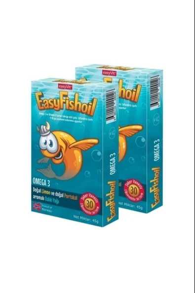 EasyFishoil Çocuk Portakal Aromalı 30 Çiğneme Tablet 2 Adet ürün görseli 1