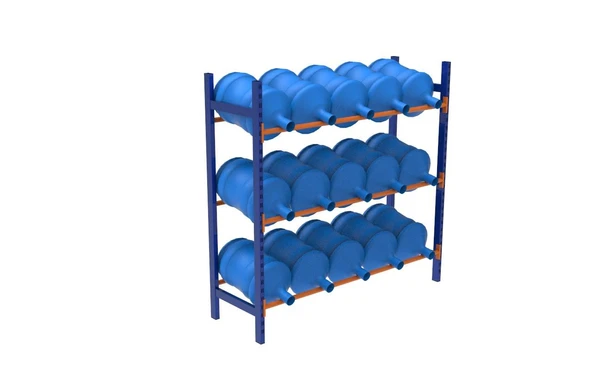 3 Katlı Damacana Rafı H: 150 cm - Damacana İstifleme Rafı  40x180 cm ürün görseli 1