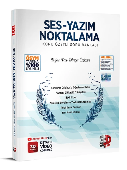 3D Yayınları 2026 Tyt Ayt Ses - Yazım - Noktalama Konu Özetli Soru Bankası ürün görseli 1