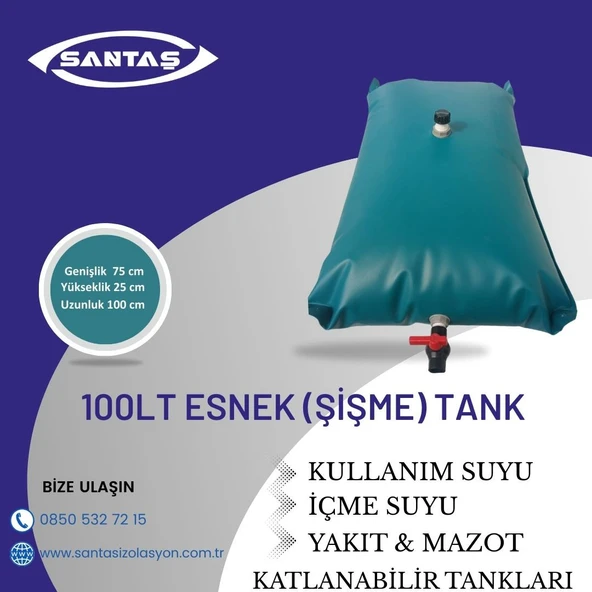 100 LT ŞİŞME ESNEK SU DEPOSU(KULLANIM AMAÇLI) ürün görseli 1