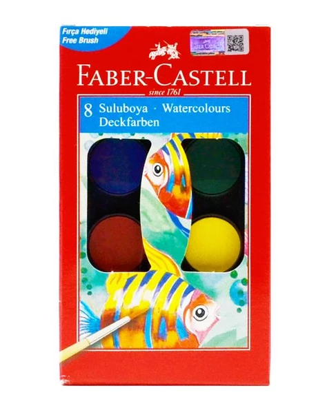 Faber Castell Suluboya 8 Renk ürün görseli 1