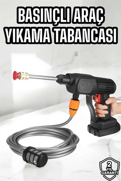 Yeni Nesil Araç Yıkama Şarjlı Tabancası Basınçlı Su Hazneli ürün görseli 1