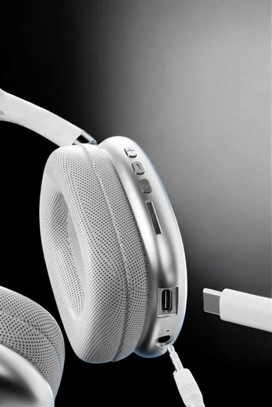 P9 Air Max Kablosuz 5.0 Mikrofonlu Bluetooth Kulaklık Beyaz Yüksek Ses Kaliteli ürün görseli 1