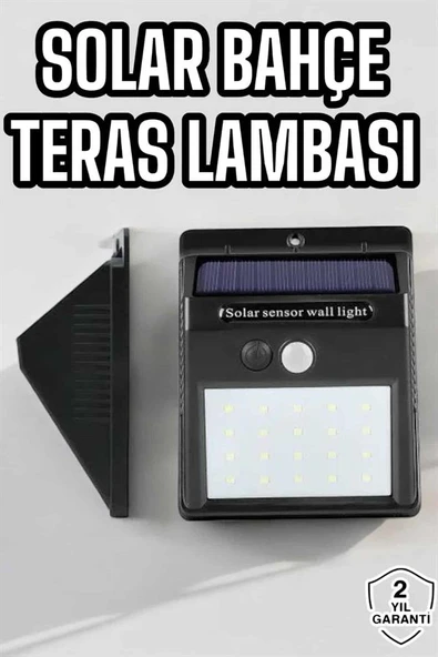 Güneş Enerjili Bahçe Lambası Solar Gece Aydınlatma Sensörlü Lamba ürün görseli 1