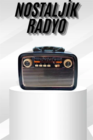 Müzik Kutusu Bluetooth Bağlantılı El Fenerli Nostaljik Tasarım Radyo ürün görseli 1