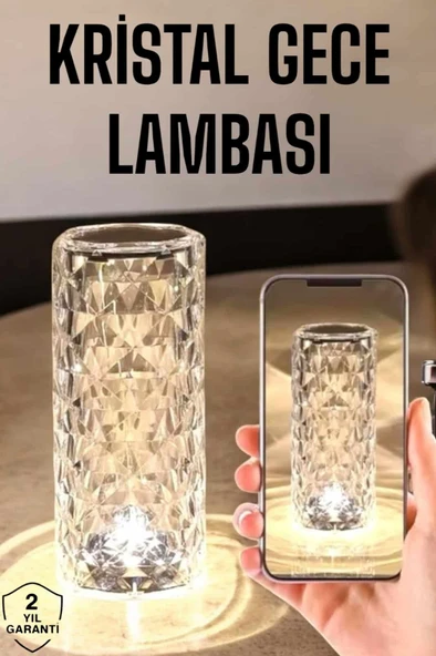 Kristal Dokunmatik Ve Kumandalı Masa Ve Gece lambası ürün görseli 1