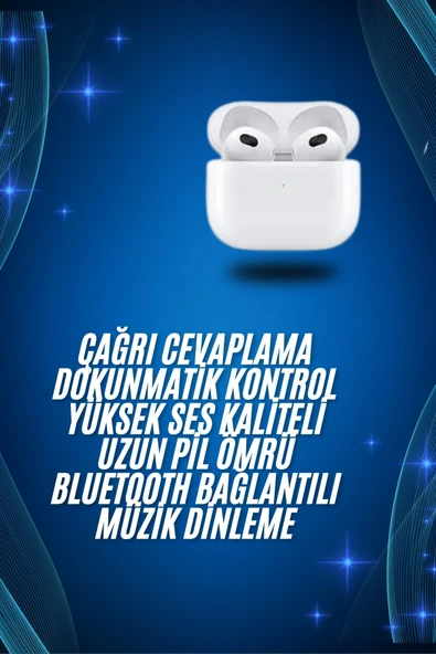 3.Nesil İOS Android Uyumlu Bluetooth 5.0 Beyaz Çağrı Cevaplama - Resim 2