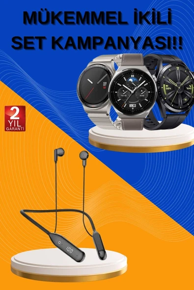 Alarm ve Titreşim Özellikli Akıllı Saat ve Mikrofonlu Kablolu Bluetooth Kulaklık 60 Saat ürün görseli 1