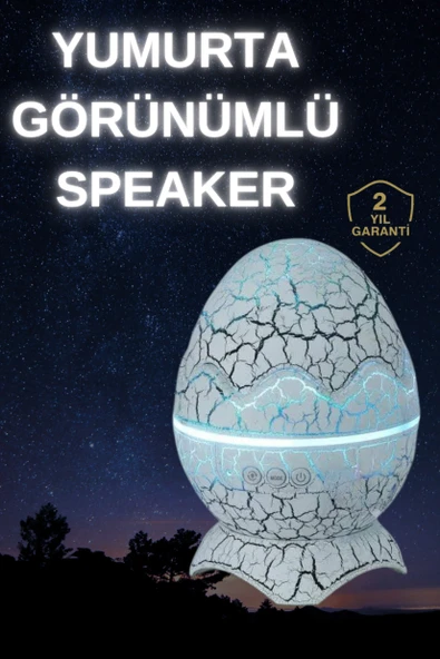 Dinozor Yumurtası Gece Masa Lambası Bluetooth Hoparlör 14 Renk Seçeneği ürün görseli 1