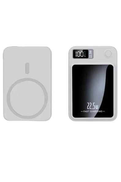 Taşınabilir Şarj Magsafe Powerbank 10.000 mAh Hızlı Şarj Led Göstergeli Kablosuz ürün görseli 1