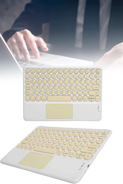 Android ve İOS Uyumlu Bluetooth Klavye Touchpad Slim Kablosuz Wifi Q Klavye ürün görseli 1