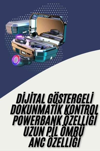 Bluetooth Kulaklık Android ve İOS Uyumlu ANC Özellikli Dijital Şarj Göstergeli ürün görseli 1