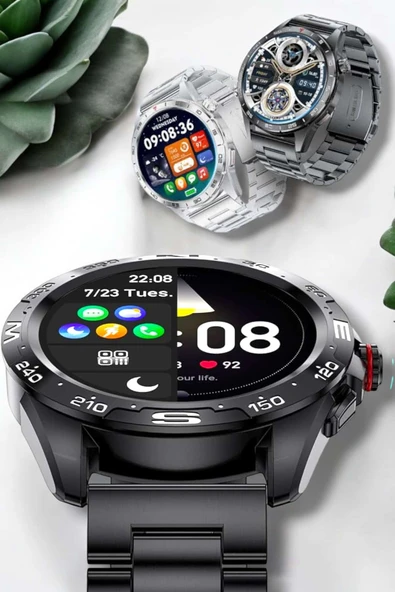 Akıllı Saat Sağlık ve Fitness Takibi Bluetooth Bağlantılı Dokunmatik Ekran ürün görseli 1