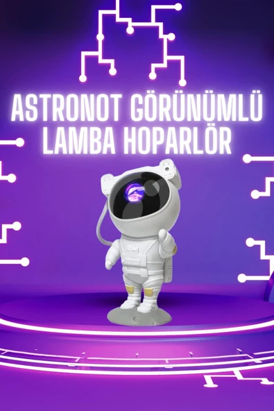 Astronot Şeklinde Bluetooth Hoparlör Gökyüzü Kumandalı Aydınlatma Lamba ürün görseli 1