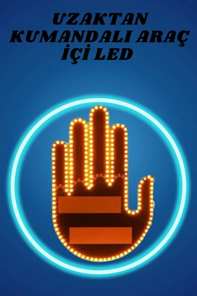Pilli Led Işık Araç Camı İçin Uzaktan Kumandalı El Simgesi ürün görseli 1