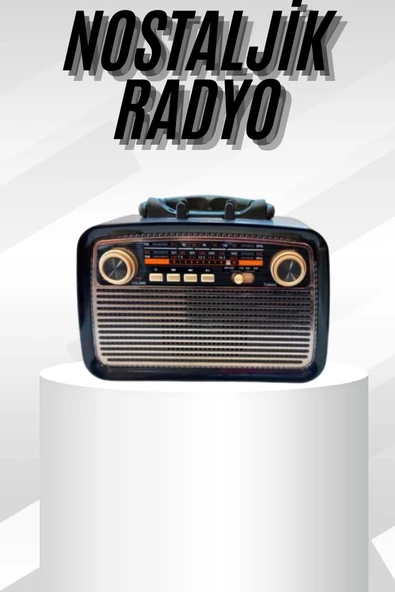 Müzik Kutusu Bluetooth Bağlantılı El Fenerli Nostaljik Tasarım Radyo ürün görseli 1