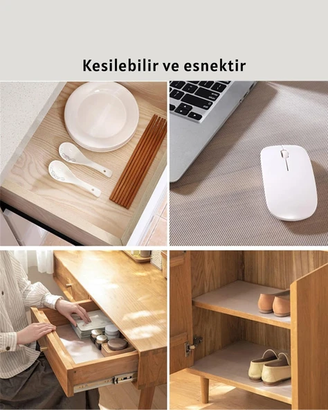 Şeffaf mutfak raflığı ve çekmece kaplaması kaydırmaz pvc ürün görseli 1