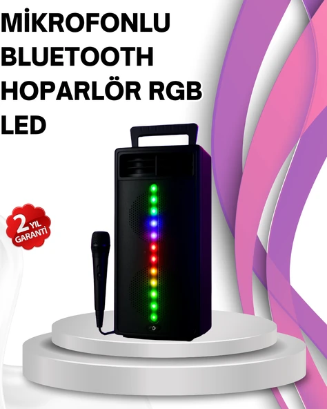 Renkli Işıklı Bluetooth Hoparlör – Taşınabilir, Güçlü Ses Performansı ürün görseli 1