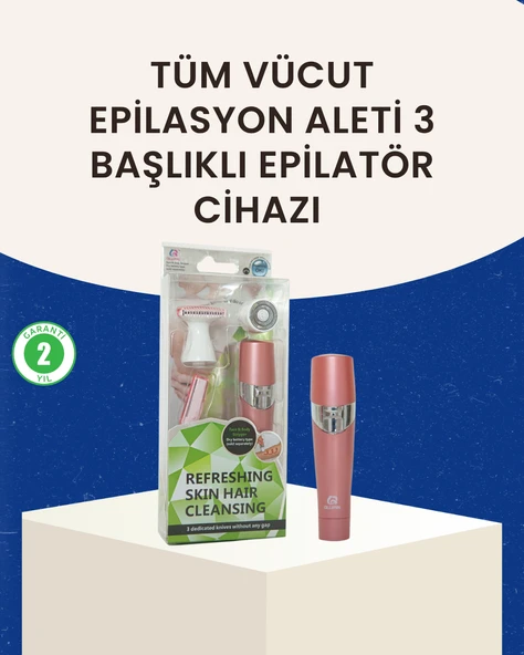 3 Başlıklı Kadın Yüz ve Vücut Tüy Temizleme Makinesi ürün görseli 1