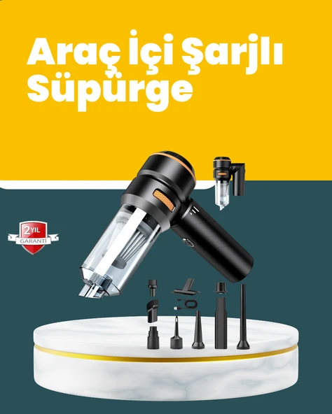 Araç İçi Derinlemesine Temizlik İçin Kompakt ve Ergonomik El Süpürgesi ürün görseli 1