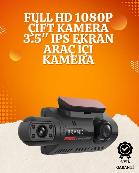 WiFi Destekli Araç Kamerası – 3 inç Ekran, 1080P Ön ve 720P İç Kamera ürün görseli 1