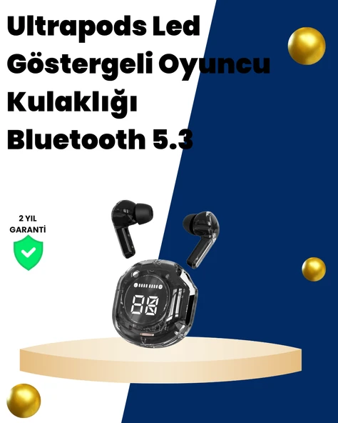 Bluetooth 5.3 Kablosuz Kulaklık 30mm Sürücü LED Ekranlı Mikrofonlu ürün görseli 1