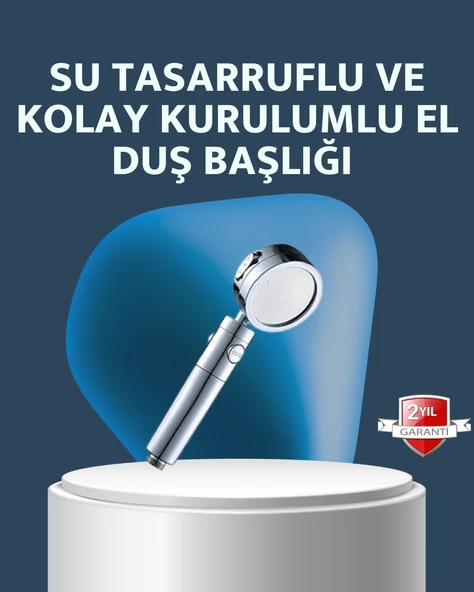 Yüksek Basınçlı 3 Fonksiyonlu Duş Başlığı ürün görseli 1