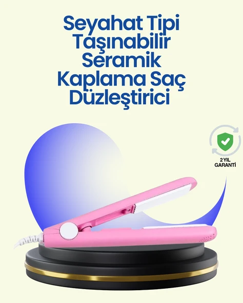 Hafif ve Taşınabilir Seramik Kısa Saç Maşası – Seyahate Uygun Ergonomik ve Güvenli Tasarım ürün görseli 1
