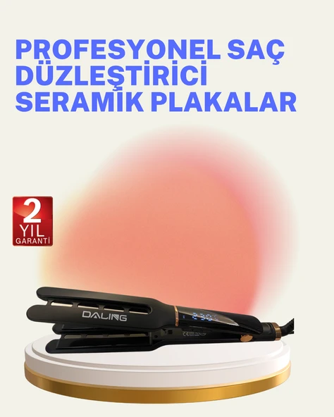 Saç Düzleştirici Seramik Plakalı 230C Hızlı Isınma 360° Kablo ürün görseli 1