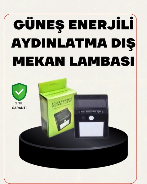 Bahçe ve Veranda İçin Güneş Paneli ile Otomatik Şarj Olan LED Duvar Lambası ürün görseli 1