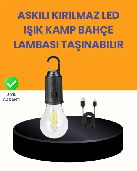 Akıllı Sensörlü USB Şarjlı Kamp Lambası ürün görseli 1