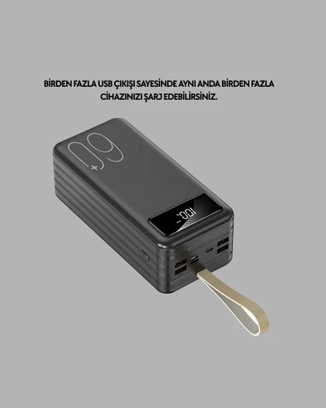 4 Çıkışlı Hızlı Şarj Destekli Powerbank ürün görseli 1