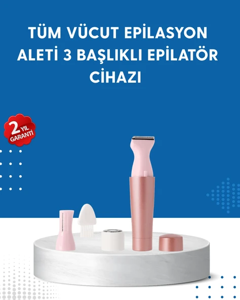 3 Başlıklı Taşınabilir Yüz ve Vücut Tüy Alma Makinesi ürün görseli 1