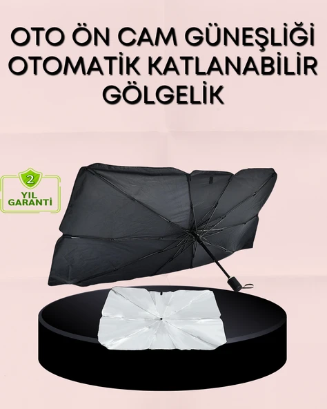 UV Korumalı Şemsiye Tipi Oto Güneşliği - Geniş Araç Uyumu ürün görseli 1