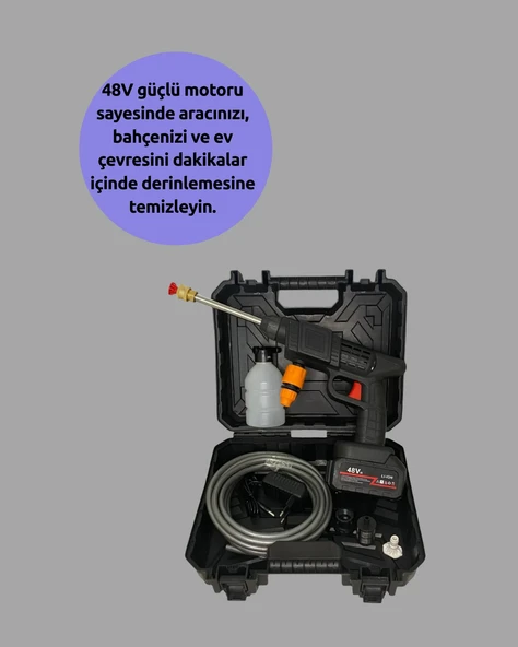 Çok Fonksiyonlu Şarjlı Basınçlı Yıkama Tabancası Ev Araç Bahçe ürün görseli 1