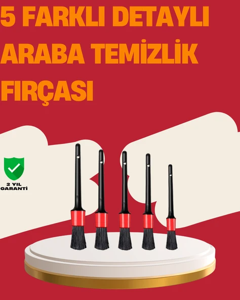Araç İçi Detaylı Temizlik Seti-Araba Jant ve İç Yüzey Temizlik Fırçaları ürün görseli 1