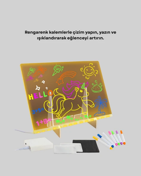 Çocuklar ve Yetişkinler İçin USB LED Işıklı Çizim Panosu ürün görseli 1
