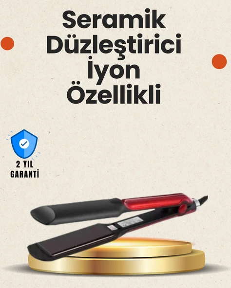 Elektriklenmeyi Azaltan İyonlu Saç Düzleştirici – Titanyum Plaka ve Şık Tasarım ürün görseli 1