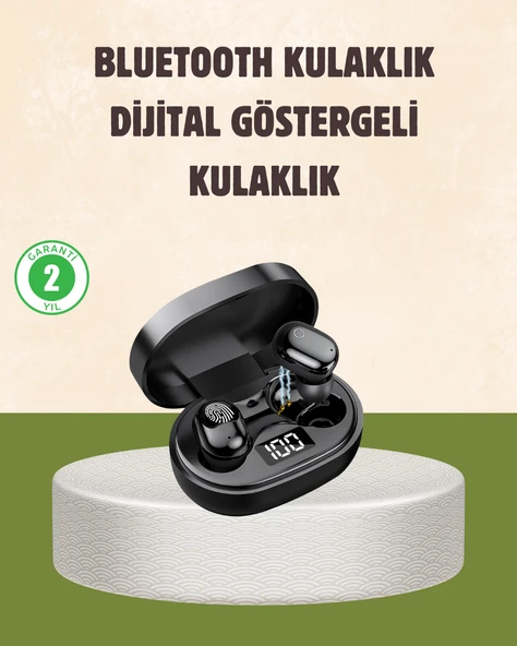 LED Ekranlı Şarjlı Kablosuz Kulak İçi Kulaklık ürün görseli 1