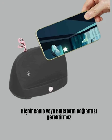 Akıllı Kablosuz Telefon Tutucu ve Stereo Hoparlör – Kolay Kullanım ve Yüksek Ses Kalitesi ürün görseli 1