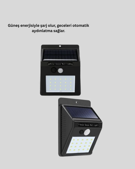 4 Modlu Solar LED Bahçe ve Garaj Lambası - Resim 2
