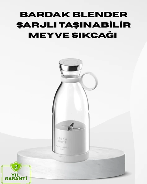 USB Şarjlı Kablosuz Blender – Taşınabilir, Kompakt ve Çevre Dostu Meyve Sıkıcı ürün görseli 1