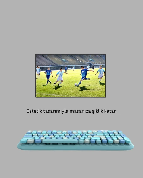 Kablosuz Retro Klavye ve Mouse Seti – 104 Tuşlu, Sessiz Yazım ürün görseli 1