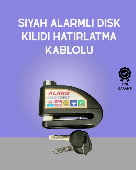 Yüksek Sesli 110dB Çelik Disk Kilidi Su Geçirmez ürün görseli 1