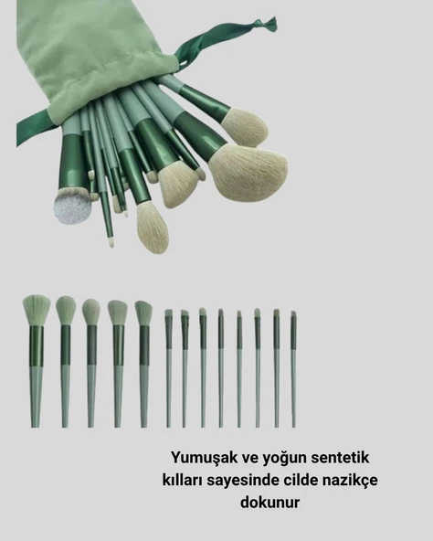 13’lü Profesyonel Makyaj Fırça Seti – Yumuşak Sentetik Kıllı, Tüm Cilt Tiplerine Uygun ürün görseli 1