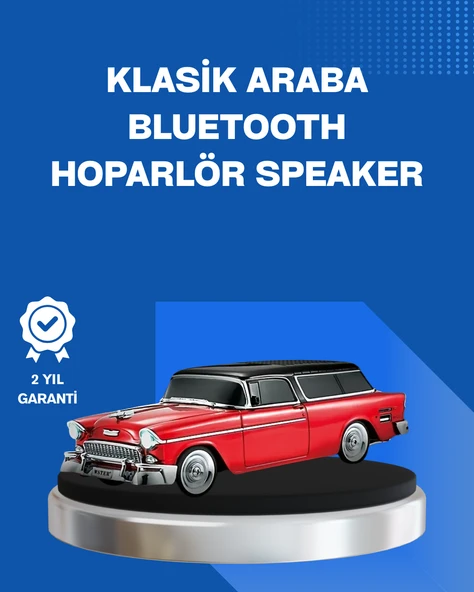 Retro Araba Şekilli Kablosuz Bluetooth Hoparlör ürün görseli 1