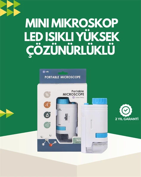 LED Aydınlatmalı 80–200 Kat Büyütmeli Cep Mikroskop ürün görseli 1
