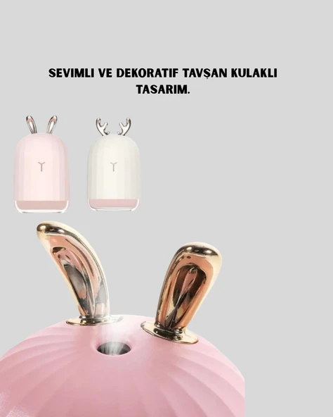 Beyaz Renk Ultrasonik Hava Nemlendirici ve Aromaterapi Difüzörü ürün görseli 1